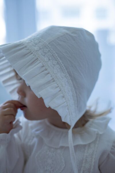 Elegant Organic Cotton Baby Girl Bonnet