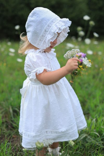 Ivory White Baptism Dress for Baby Girl with Lace
