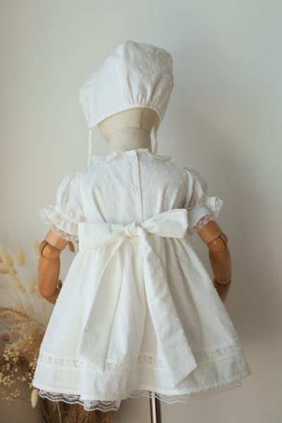 Elegant White Christening Dress for Baby Girl with Lace