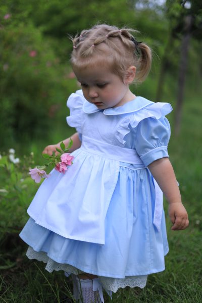 Alice in Wonderland Inspired Dress for Toddler Girl with Apron