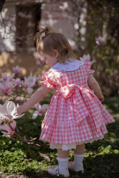 Sweet Pink Gingham Baby Dress – Handmade Spring Dress