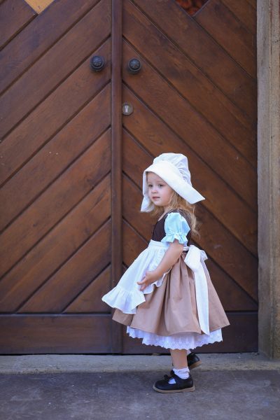 Cinderella Inspired Handmade Dress with Apron and Bonnet