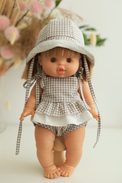 Gingham Doll Outfit for Minikane 32–34 cm