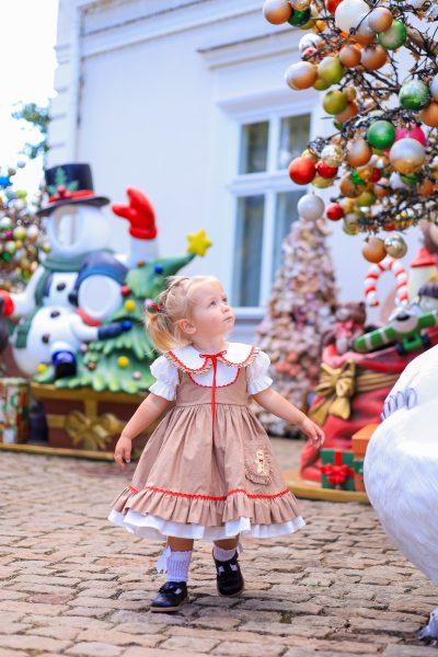 Christmas Gingerbread Dress for Girls