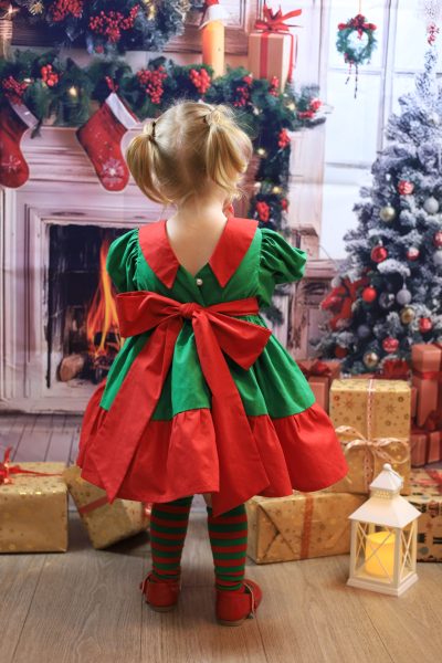Magical Christmas Dress for Girls - Red & Green Dress