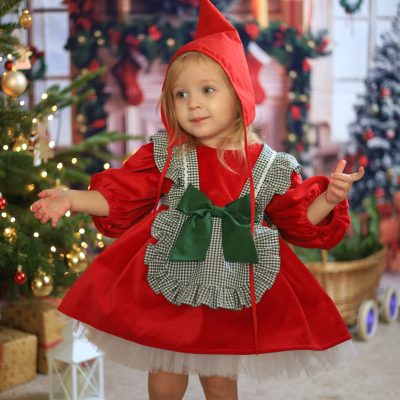 Christmas Gnome Dress for Girls